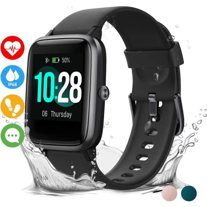 Vigorun Montre Connectée Smartwatch Homme Femme 10 Jours Autonomie Bracelet Connecté Etanche IP68 Podomètre Cardio Sommeil Fitness T