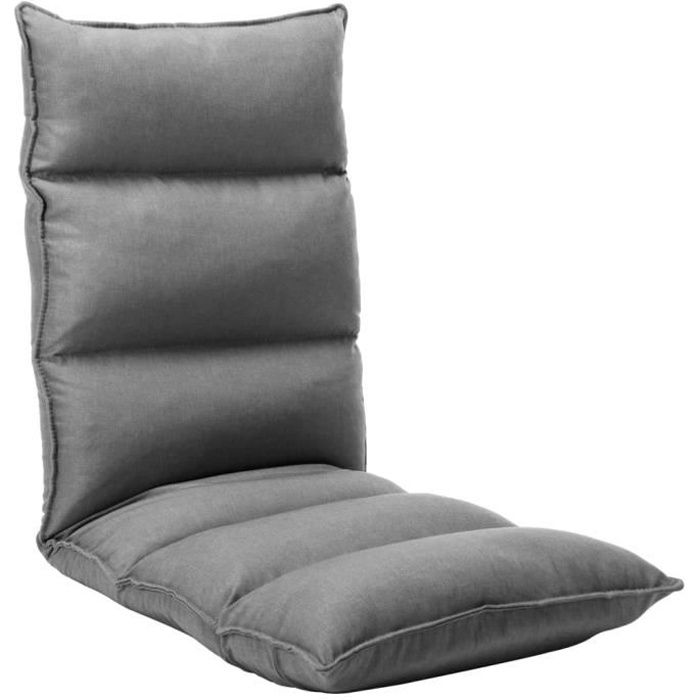 Chaise pliable de sol - Fauteuils et chaises longues Siege de Sol Pliable 135 x 50 x 13 cm (L x l x é)- Gris clair Tissu♫9009♫9818