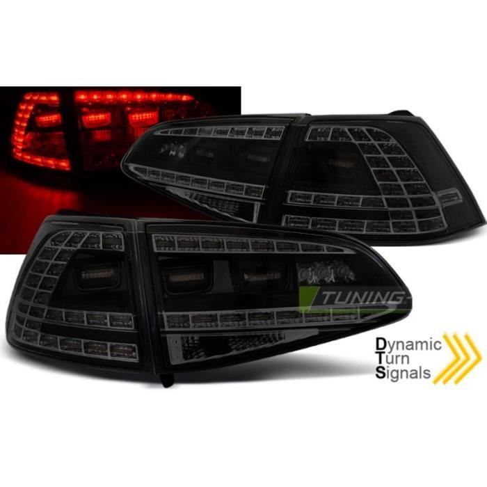 Paire de feux arriere VW Golf 7 13-17 LED Look GTI Noir Fume