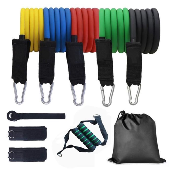 11-12 pièces tirer corde entraînement de force bandes de résistance boxe en cours d'exécution - Modèle: 11pcs Set - HSJSTLDA09401