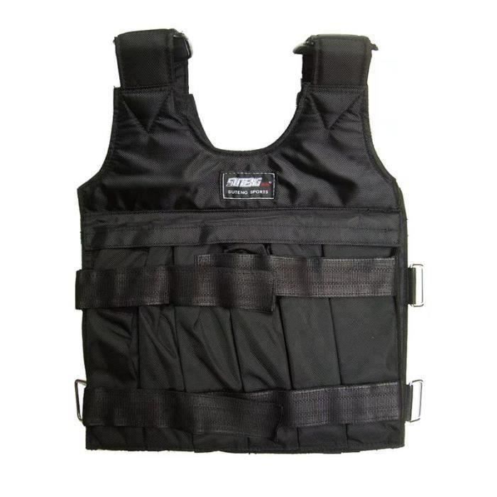 10KG de chargement Gilet d\'exercice boxe entraînement Poids Veste lestée réglable (Creux sans plaque en acier) L0047