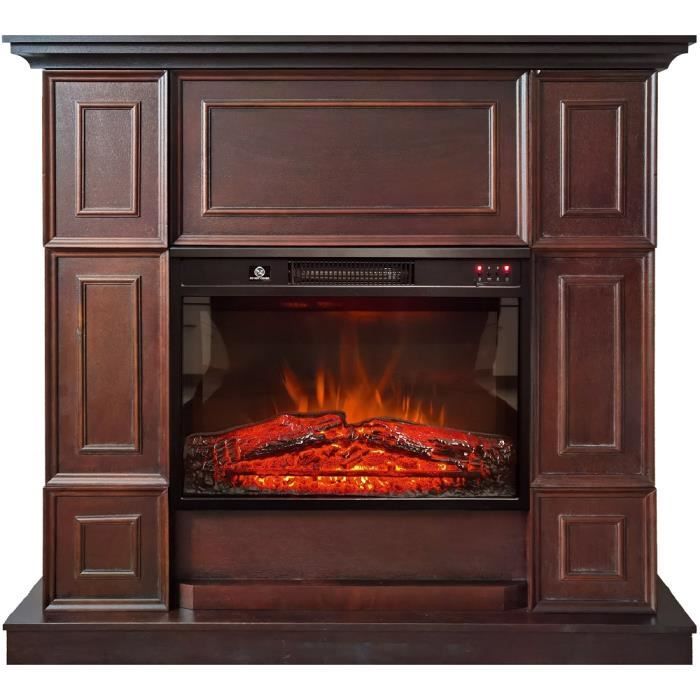 Cheminée électrique à effet de flammes Hanna brown marron ElectricSun L110xH102cm