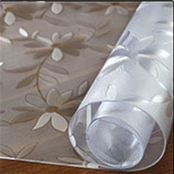 Deirdre Agnes Nappe PVC Transparent Nappe Imperméable Cuisine Modèle Verre Nappe Tissu Nappe Nappe Huile 90x160cm