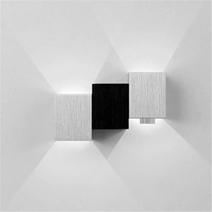 Applique Murale Intérieur LED Moderne Lampe Carrée 3W pour Chambre-Escalier-Sallon-Bureau-Porche-Passerelle (3 Cube,Blanc) OK65