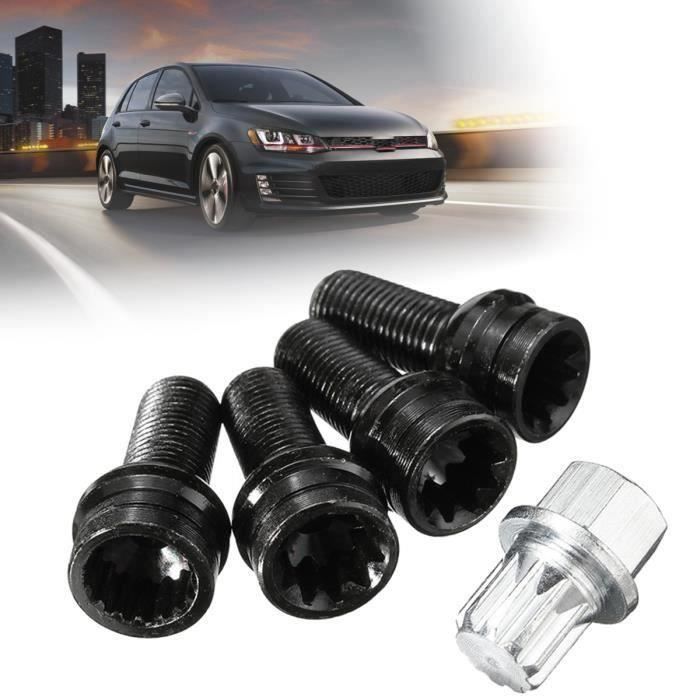 BO 17mm Boulon De Roue Verrouillage Écrou Crochet + Clé Pour VW Golf Jetta Beetle Passat Audi