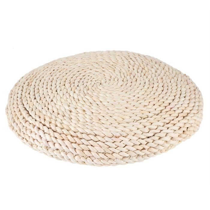 coussin de sol tissé Tapis de pouf de sol tissé à la main de tatami rond de style japonais pour le yoga de méditation