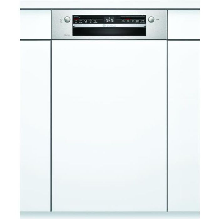 Lave-vaisselle tout intégrable BOSCH SPI2IKS10E SER2 - 9 couverts - Induction - L45cm - Home Connect - 48 dB - Bandeau Inox