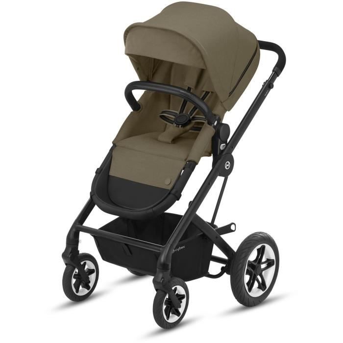 CBX BY CYBEX Poussette duo Talos S - Dès la naissance - Jusqu'à 22kg - Dossier inclinable - Roues increvables - Black classic/beige