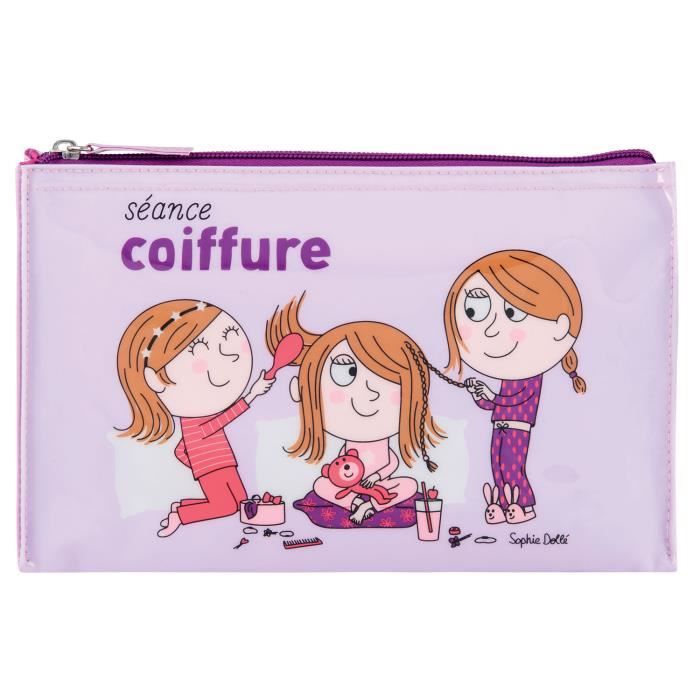 Trousse à Coiffure CLUB DES FILLES de Rangement pour Accessoires Cheveux Pince Brosse Barrette Enfant Fille DLP Derrière La Porte