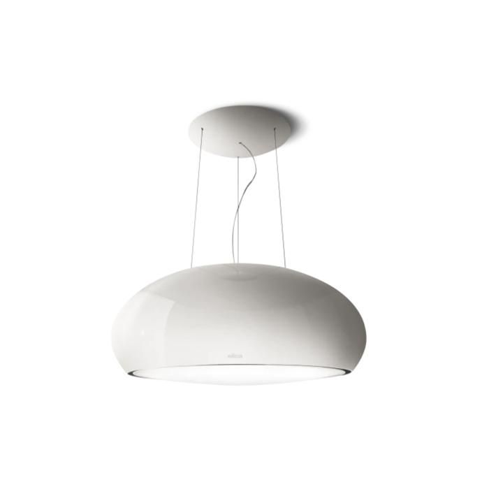 Hotte cuisine Elica suspendue SEASHELL blanc brillant Ø80cm