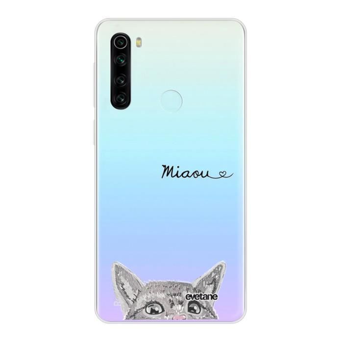 Coque Xiaomi Redmi Note 8 T 360 intégrale transparente Chat Miaou Ecriture Tendance Design Evetane