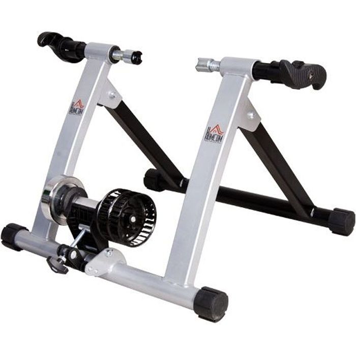 Home trainer pour velo argent noir equipement/support entrainement velo 59