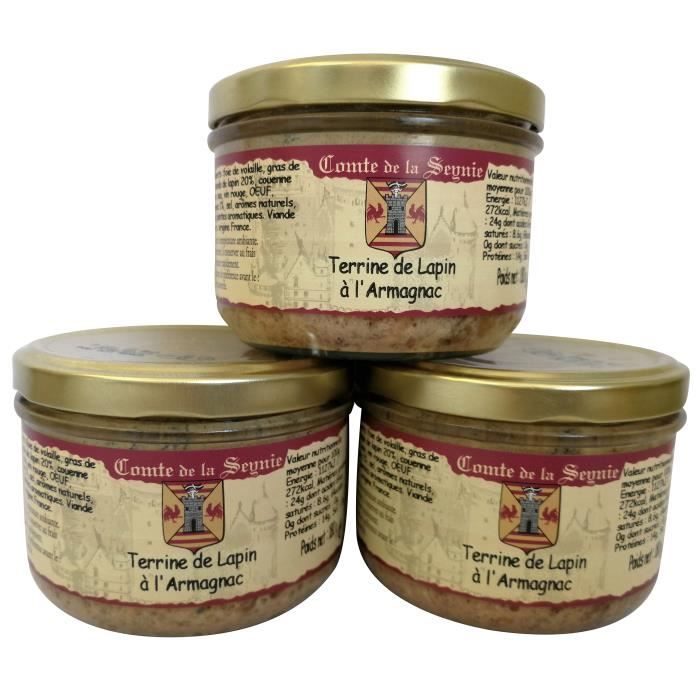 Lapin à l'Armagnac - 3 x 180 g