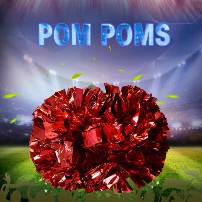 GOL-Lv.life☀Pompons d'aérobic de pom-pom girl Pom Poms pour la compétition sportive de l'école de danse (rouge)☀