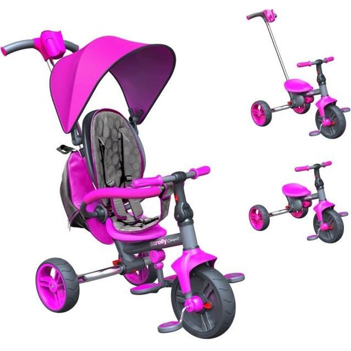 STROLLY - Tricycle Evolutif Strolly Compact - Rose