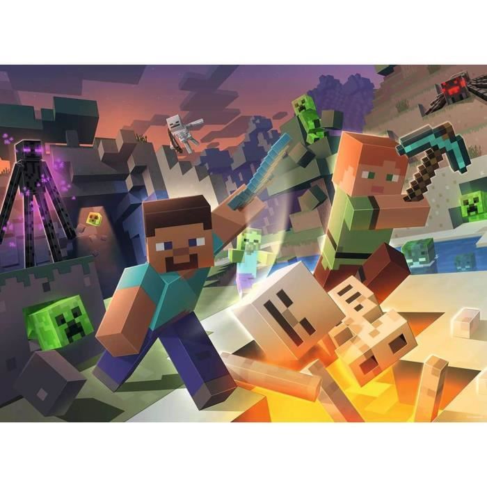 Puzzle 100 pièces XXL : Monstres de Minecraft Coloris Unique