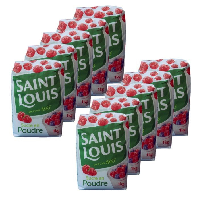Lot 10x Sucre en poudre - Saint Louis - paquet 1kg