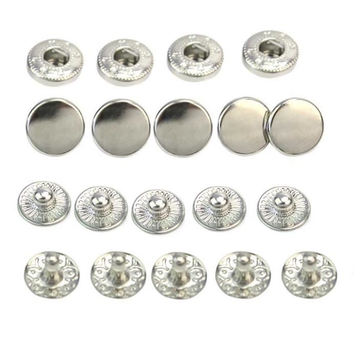 XM4319-ReFaXi 50X Boutons en Métal Bricolage Bouton Pression 10mm Bouton Pression pour Bijoux Coudre Coutume