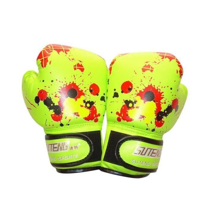 SP21587-Enfants Cartoon Gants De Boxe Kickboxing Punching Bag Training Fight Age 3-10 Vert