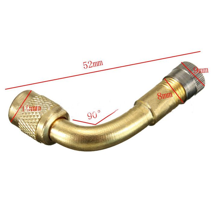 2 Adaptateurs Valve Pneu - Extension Gonflage 90° Ou 135° - Cuivre - Pour Voiture, Moto, Vélo - JNNJ