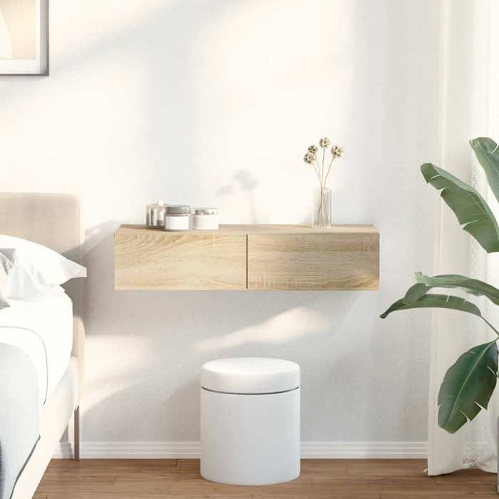vidaXL Étagère murale avec tiroirs chêne sonoma bois dingénierie 859979