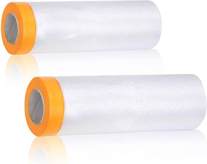 Lot de 2 pour Meubles en PE Material Bache de Protection Peinture Adhésif Élevée Couverture Anti-poussière (3 * 20m 1.5 m* 20m)