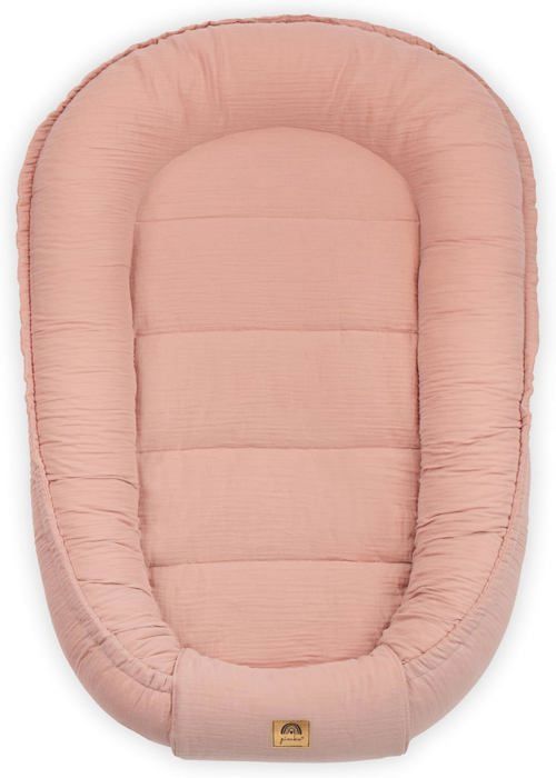 PIMKO - Reducteur de Lit Bébé mousseline Cocon 100% Coton Nid de Bébés Nouveau-né avec Baby Nest - Rosa