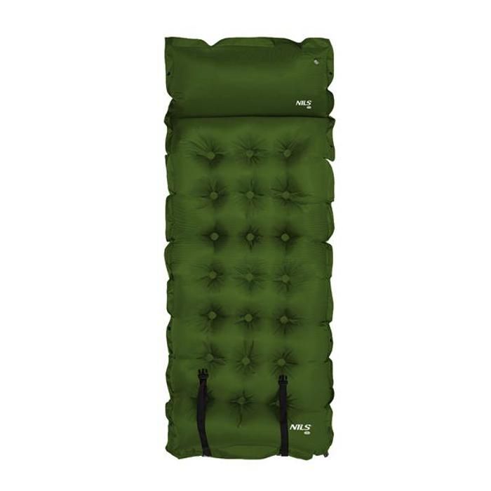 Matelas autogonflant - NILS CAMP - NC4018 - Vert foncé - Oreiller intégré - Léger 1 kg