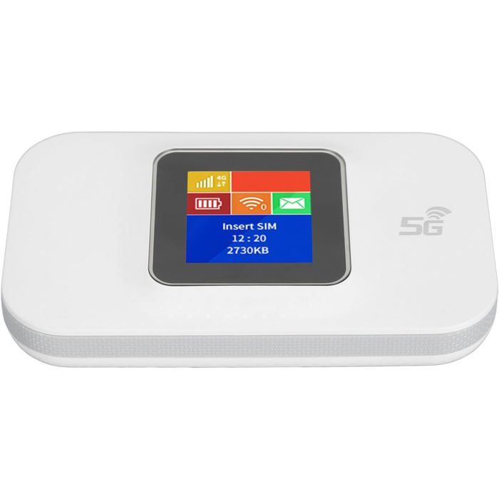 Routeur WiFi 4G PortablePoint Daccès WiFi Mobile à écran Couleur de 144 Pouces avec Emplacement pour Carte Micro SIM pour(White)