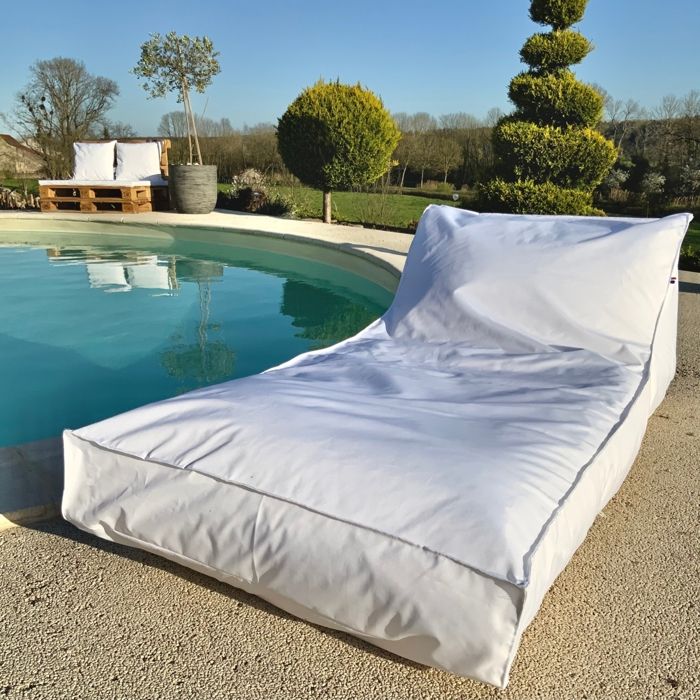 Matelas bain de soleil en microbille Blanc 160x65 cm Matelas bain de soleil en microbille Blanc 160x65 cm