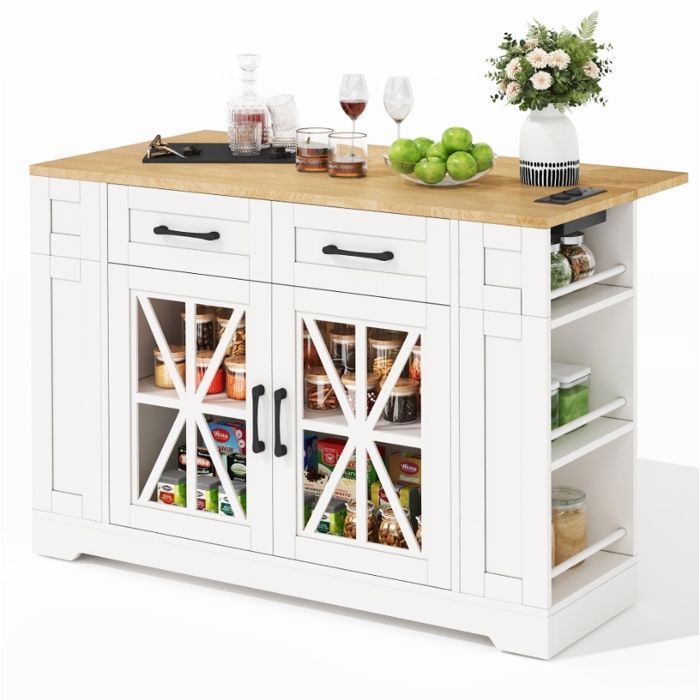 Central Cuisine avec Rangement et Plan de Travail Table Cuisine,avec