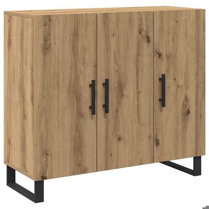 YUN@Buffet Bas Bahut Armoire Commode Sidebord avec 3 Portes Chêne Artisan 90x34x80 cm - bois dingénierie @1951@