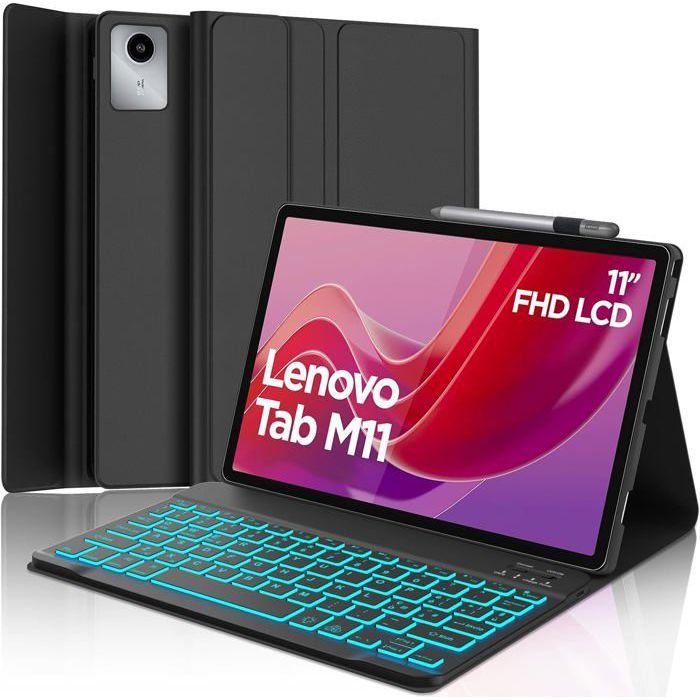 Étui Arvok Protection Pour Lenovo Tab M11 - Cuir Synthétique - Veille/Réveil Auto - Support Réglable