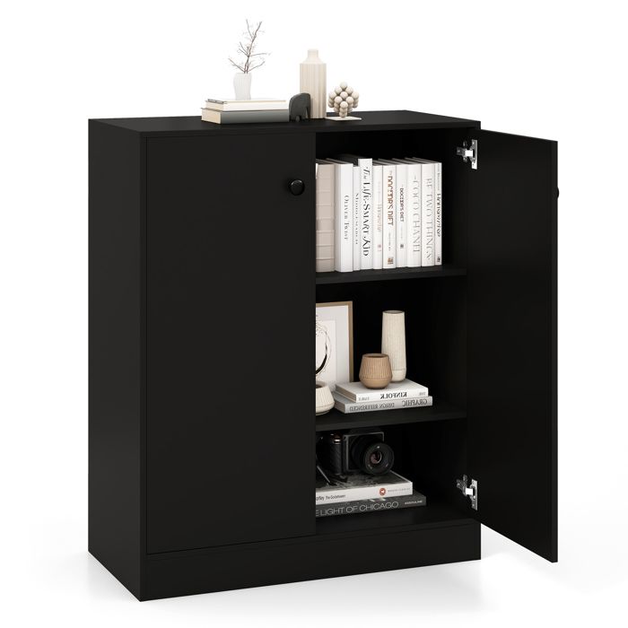 Set De 2 Étagères De Rangement Armoire Cuisine - Organisateur Réfrigérateur Avec Pieds Antidérapants Noir