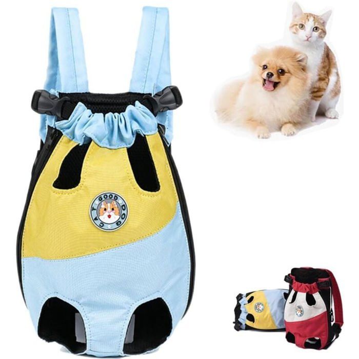 Comparer les prix de Sac à dos de transport pour chiens et chats de petite/moyenne taille – Sac à dos en tissu Oxford respirant avant/arrière pour chie