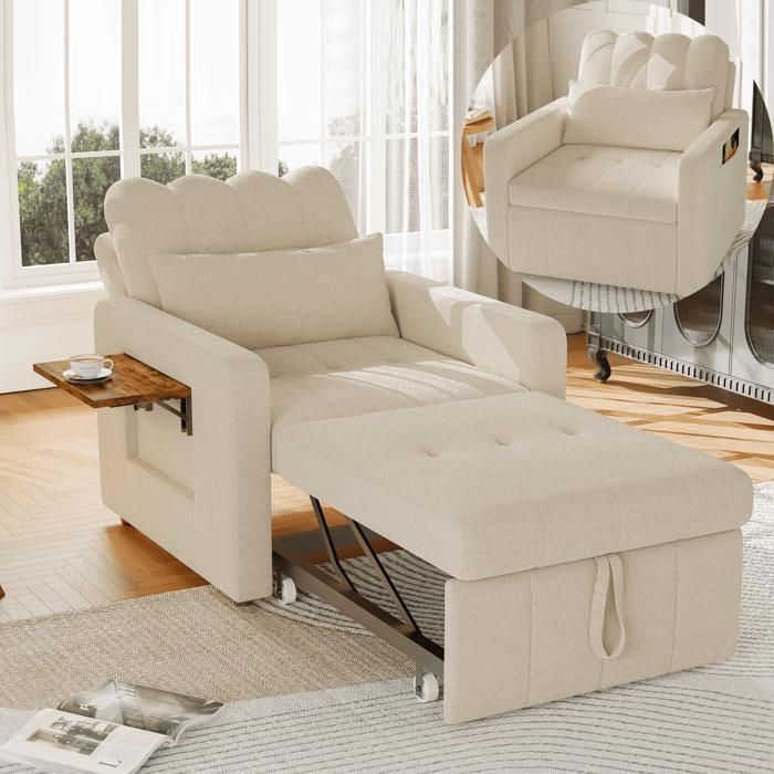 Fauteuil Convertible Lit 1 Place COMANLAI Fauteuil Lit Simple en