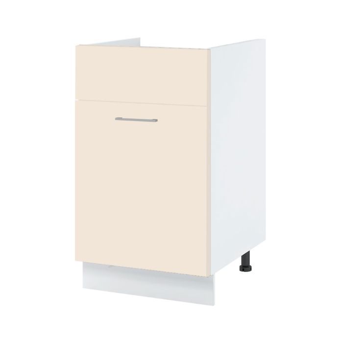 Meuble sous-évier Lovia Vanille Mat 1 porte coulissante L 50 cm - Cuisineandcie Meuble sous-évier Lovia Vanille Mat 1 porte coulissante L 50 cm - Cuisineandcie