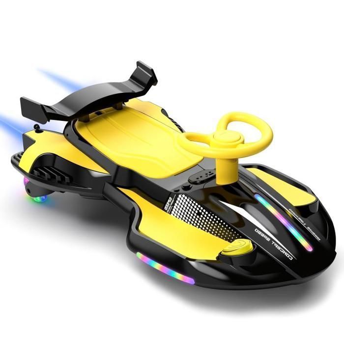 12V 4.5Ah KL-007 Voiture Électrique Enfants pour Enfants - LALAHO - Avec fonction de pulvérisation Noir et jaune