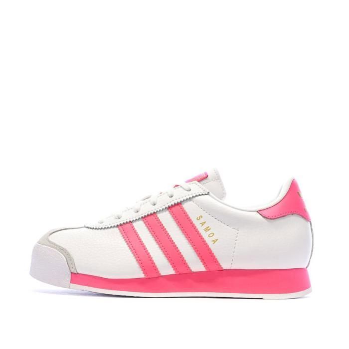 Adidas Baskets Rose/Blanc Femme Adidas Samoa