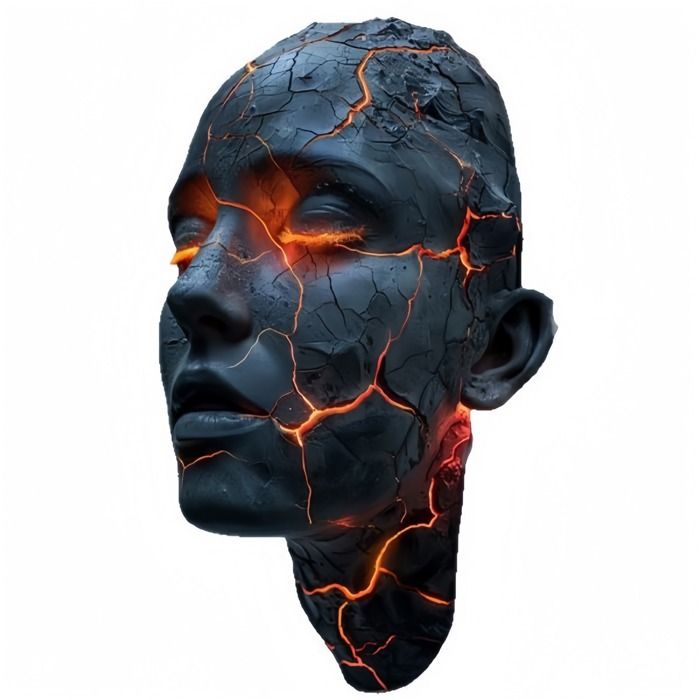 Applique murale Applique murale visage avec effet lave craquelée style cyberpunk Idéale pour la décoration de maison et de bar