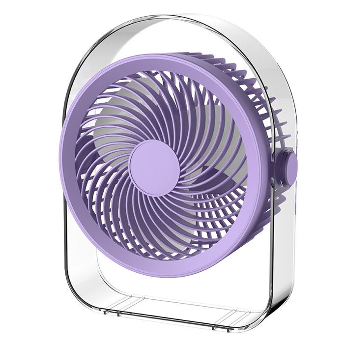 Ventilateur de table silencieux - Rechargeable par USB - Niveau sonore ultra-faible (20 dB) - Rotation à 330° -