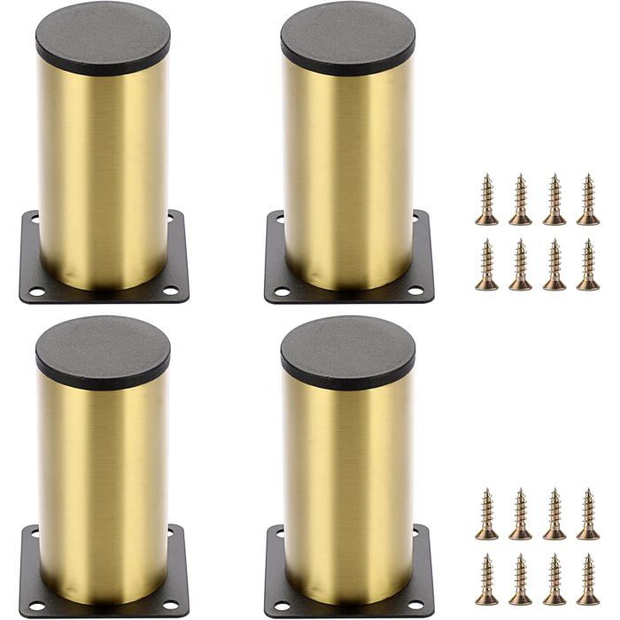 Lot de 4 pieds de meubles de 10 cm en acier inoxydable pour chaises table armoire bureau canapé ACCESSOIRES FABRICATION MAISON