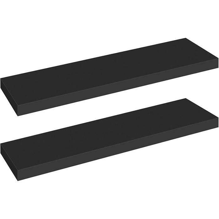 Étagères Murales Lot de 2 Tablettes Flottantes Suspendues avec Supports Cachés Longueur 80 cm pour Salle de Bain 80 cm