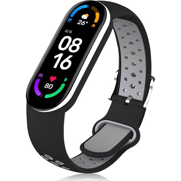 Bracelet Silicone Xiaomi Mi Band 5/6/7 Bracelet Sport Remplacement Compatible Smart Band Souple et Réglable