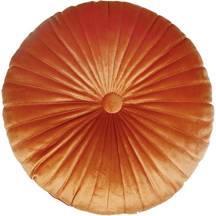 Coussin Citrouille Simple Rond Peluche Tatami Oreiller Chaise Bureau Coussin décoration Chambre Simple (35cm*8cm Orange)