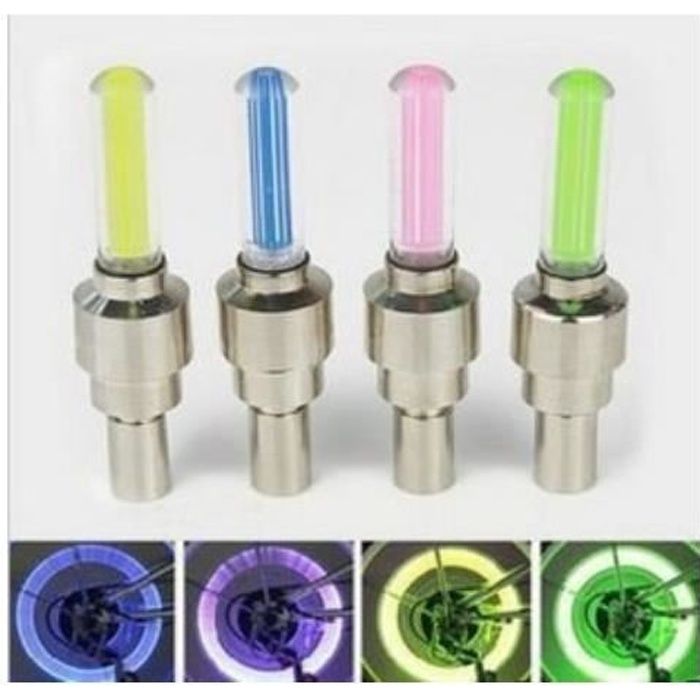 Lot De 8 Bouchons De Valve Luminescents - Pour Pneus Voiture, Moto, Vélo - Étanches Et Universels - Jaune - 9