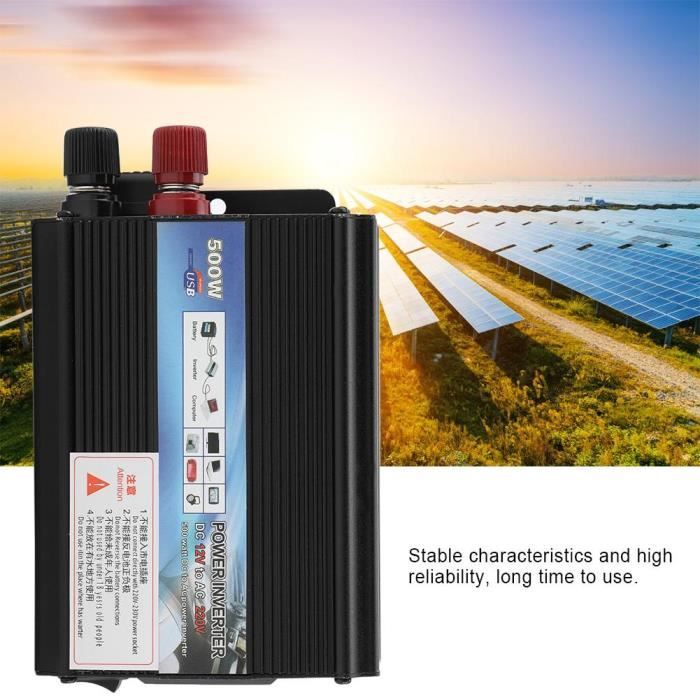 Onduleur solaire Onduleur 12 V Convertisseur 500W Onduleur avec panneau solaire pour m/énage #2 Onduleur