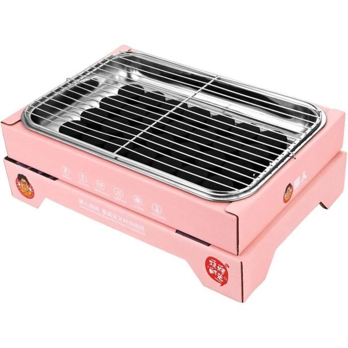 Mini Barbecue À Charbon De Bois Jetable Compact Accessoire De Camping