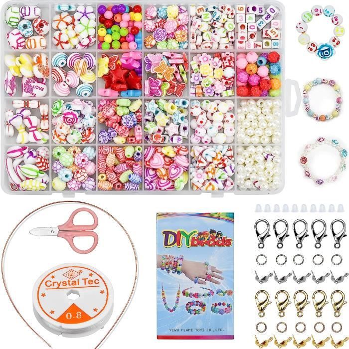 Ucradle Perles Enfant, 550pcs Bracelet Bricolage Perles Set Colliers Perle  Enfan 313115423443