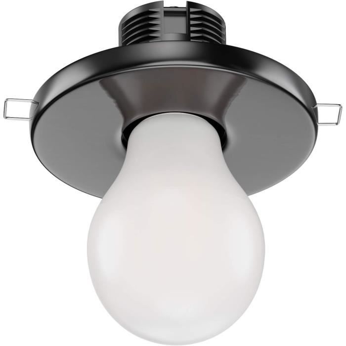 Plafonnier encastré E27 en porcelaine TELA, rond, blanc, 99mm + ampoule LED blanche, variation